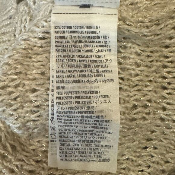 Hollister Sweater gold tan rhinestone gem size Medium - Picture 5 of 5